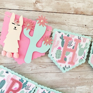 Llama Party Decor, Llama Happy Birthday Banner, Cactus Party Decor, Fiesta Party Decorations