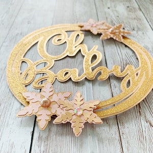 Snowflake Baby Shower Decorations, Baby It&#39;s Cold Outside, Oh Baby Baby Shower Cake Topper,  Winter Wonderland Party Decor