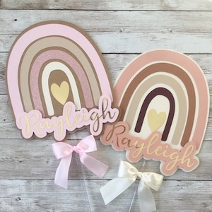 Boho Rainbow Cake Topper, Boho Rainbow 1st Birthday Party Decorations, Muted Rainbow Cake Topper, Boho Rainbow Party Decor
