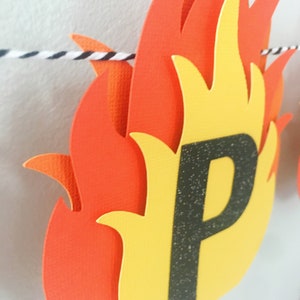 Fire Happy Birthday Banner, Fire Flames Banner, Perfect for Fireman Party, Camping Party, Hunting Party, Firefighter Graduation Party image 10