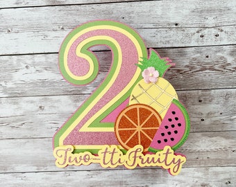 Tutti Frutti Birthday Decorations, Two-tti Frutti Cake Topper, Tutti Frutti Party Decor, Summer Fruit 2nd Birthday