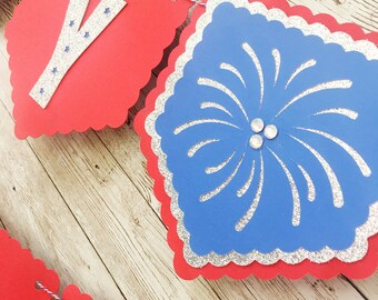 Fourth of July Birthday Banner, Patriotic Birthday Party Decorations, Memorial Day Banner, Veterans Day Banner