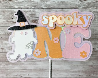 Spooky One Cake Topper, Halloween 1st Birthday Decor, The Spooky One, Halloween Party Decor, Hippie Halloween, Groovy Halloween Decor