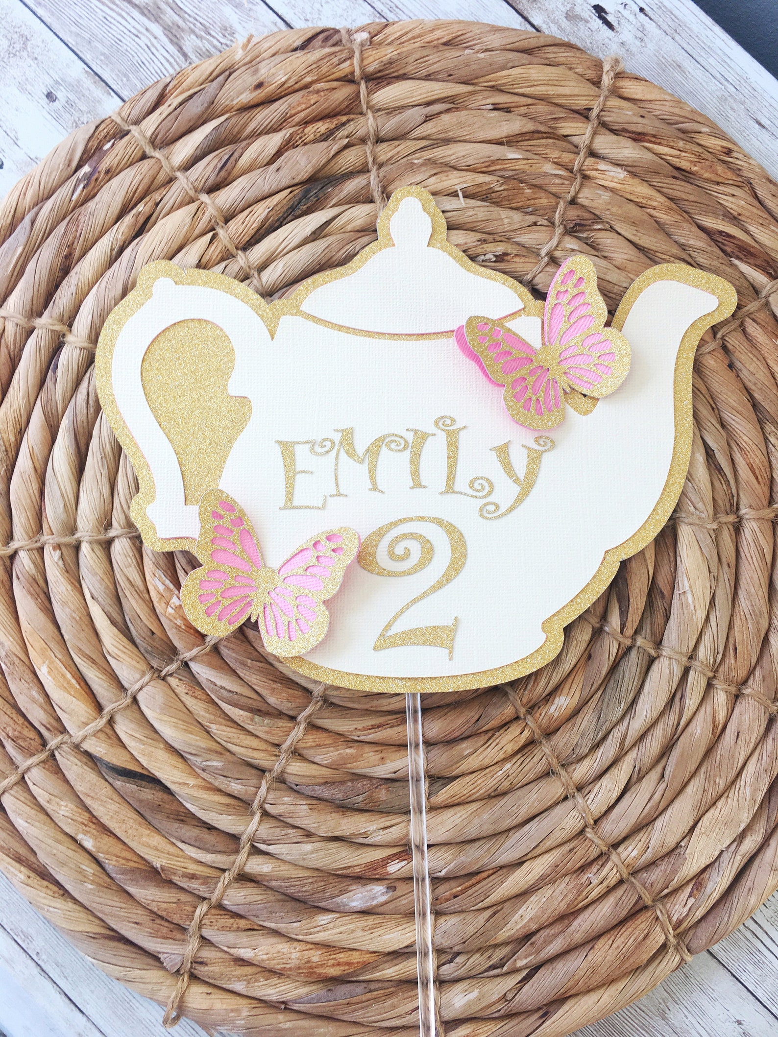 Teapot Cake Topper Tea For Two Birthday Cake Topper Tea Etsy