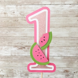 Watermelon Cake Topper, Number Cake Topper, Watermelon Cake Topper, Watermelon 1st Birthday Cake Smash Topper, One In a Melon Party Decor