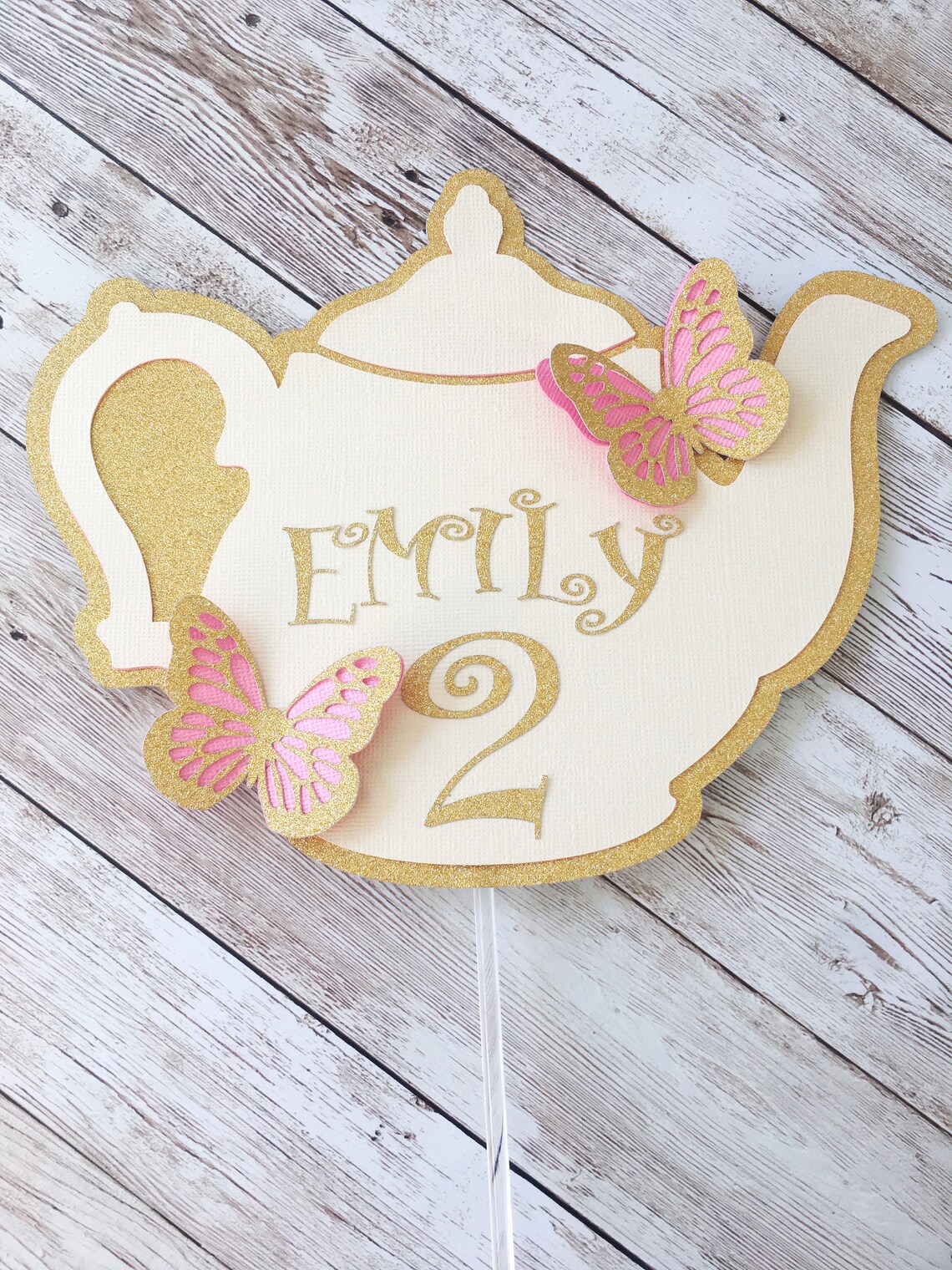 Teapot Cake Topper Tea For Two Birthday Cake Topper Tea Etsy