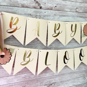 Baby In Bloom Baby Shower Decor, Little Wildflower Decor, Baby In Bloom Banner, Floral Baby Shower, Retro Baby Shower