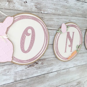 Bunny High Chair Banner, Some Bunny Is One, Easter Birthday Banner, Vintage Rabbit Party Decor, Bunny 1st Birthday Party Decorations
