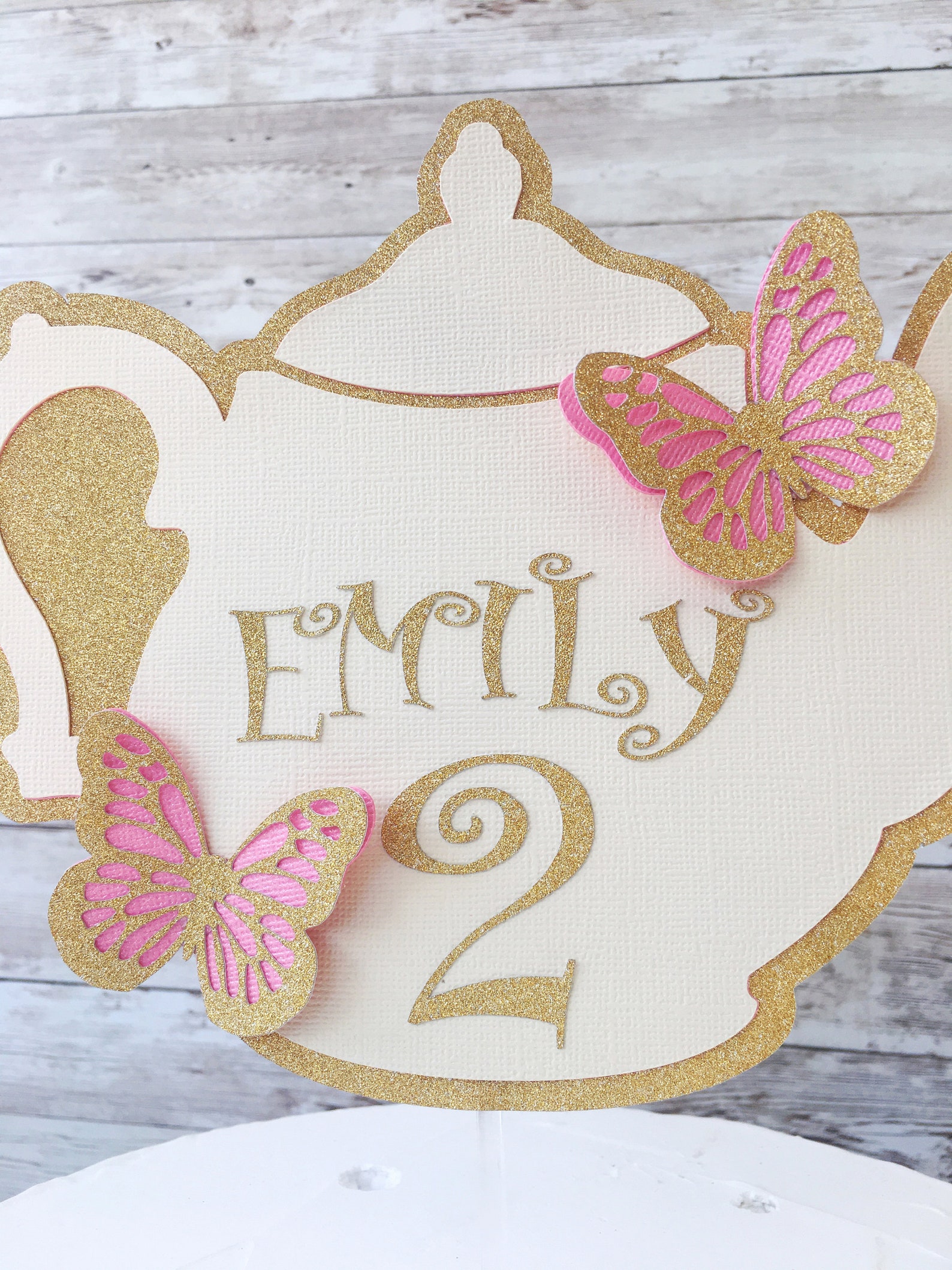 Teapot Cake Topper Tea For Two Birthday Cake Topper Tea Etsy