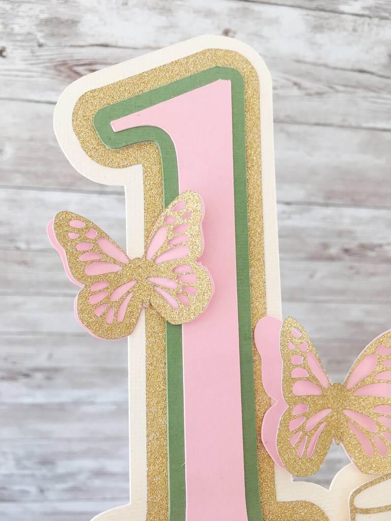 Butterfly Cake Topper First Birthday Butterfly Cake Topper Etsy