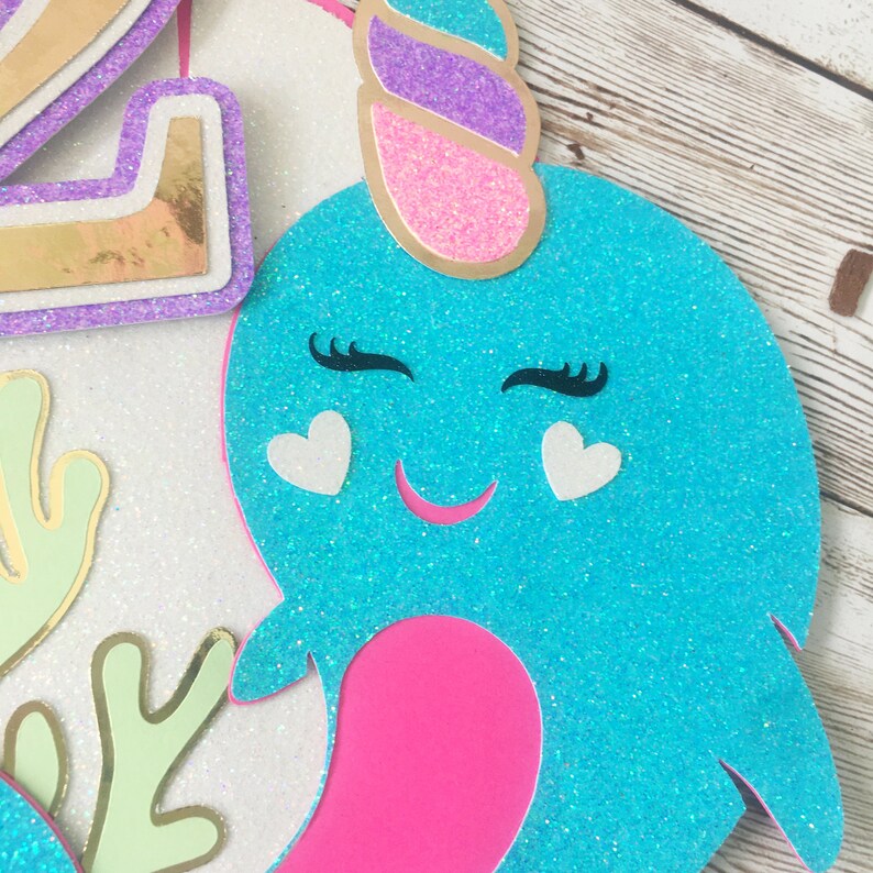 Narwhal Cake Topper Narwhal Party Decorations Under the Sea - Etsy