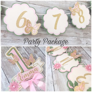 Butterfly Birthday Party Decor,  1st Birthday Butterfly Banner, Butterfly Party Decoration, Boho 1st Birthday Decor