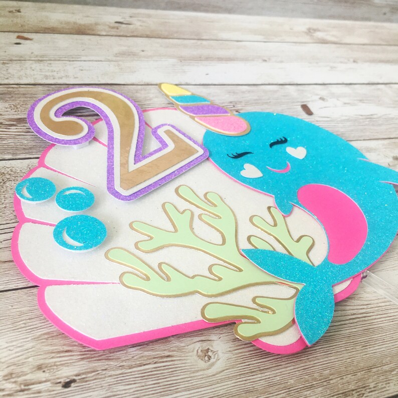 Narwhal Cake Topper Narwhal Party Decorations Under the Sea - Etsy