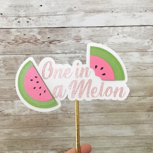 Watermelon Cake Topper, Watermelon 1st Birthday Party Decorations, One In a Melon Party Decor