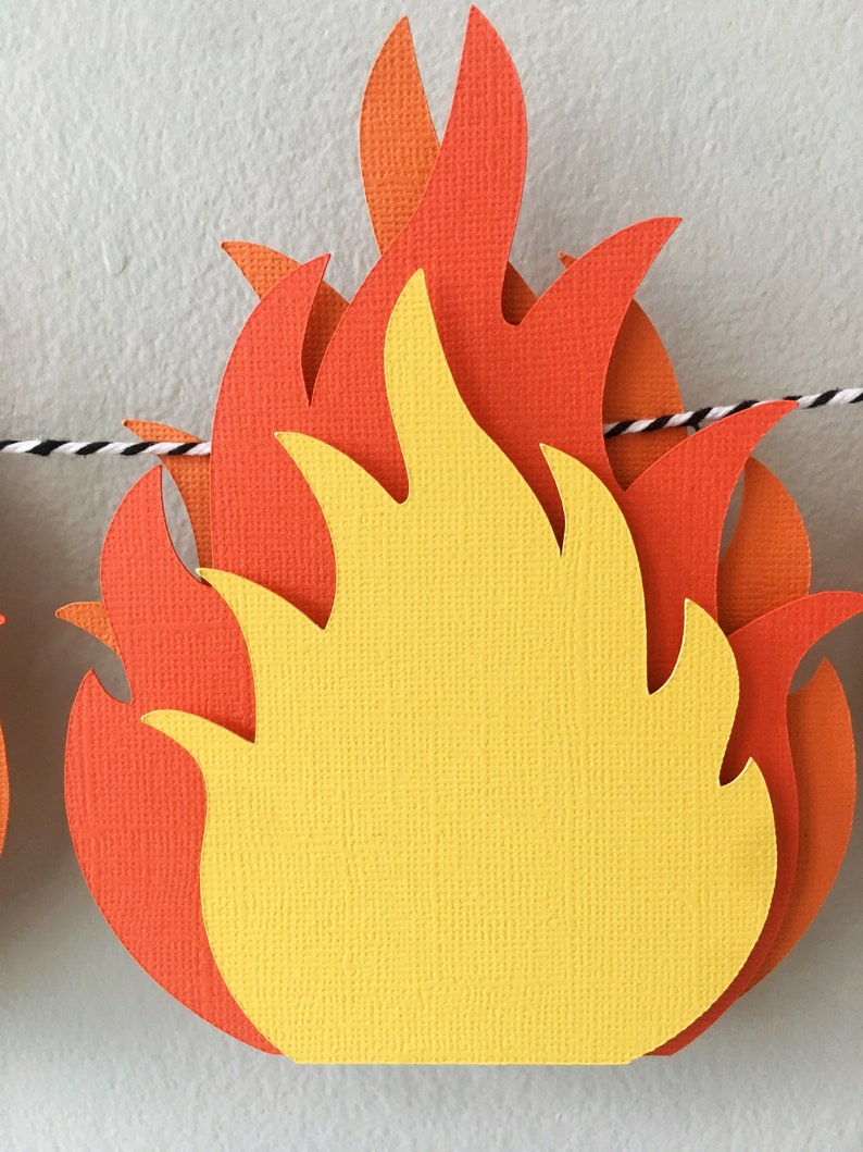 Fire Happy Birthday Banner, Fire Flames Banner, Perfect for Fireman Party, Camping Party, Hunting Party, Firefighter Graduation Party image 6