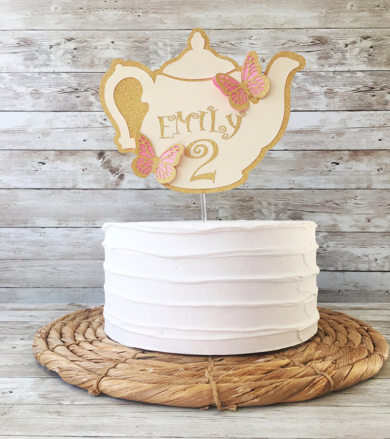 Teapot Cake Topper Tea For Two Birthday Cake Topper Tea Etsy