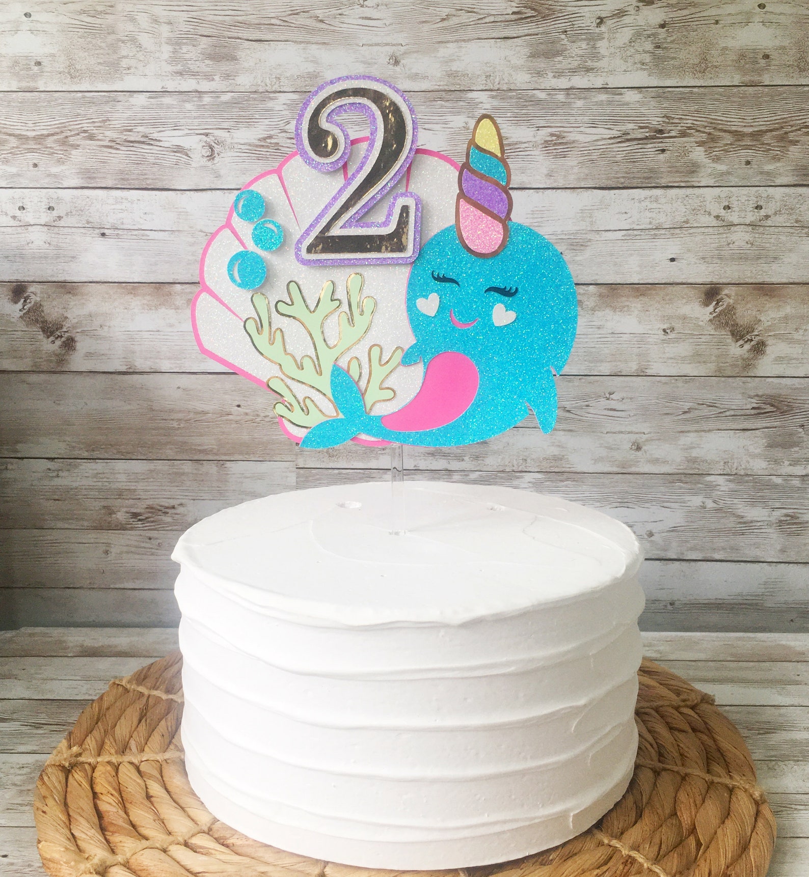 Narwhal Cake Topper Narwhal Party Decorations Under the Sea | Etsy