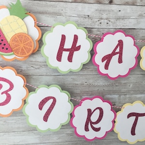 Two-tti Frutti Birthday Banner, Tutti Frutti Party Decor, Summer Fruit 2nd Birthday