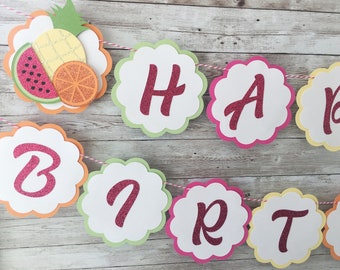 Two-tti Frutti Birthday Banner, Tutti Frutti Party Decor, Summer Fruit 2nd Birthday