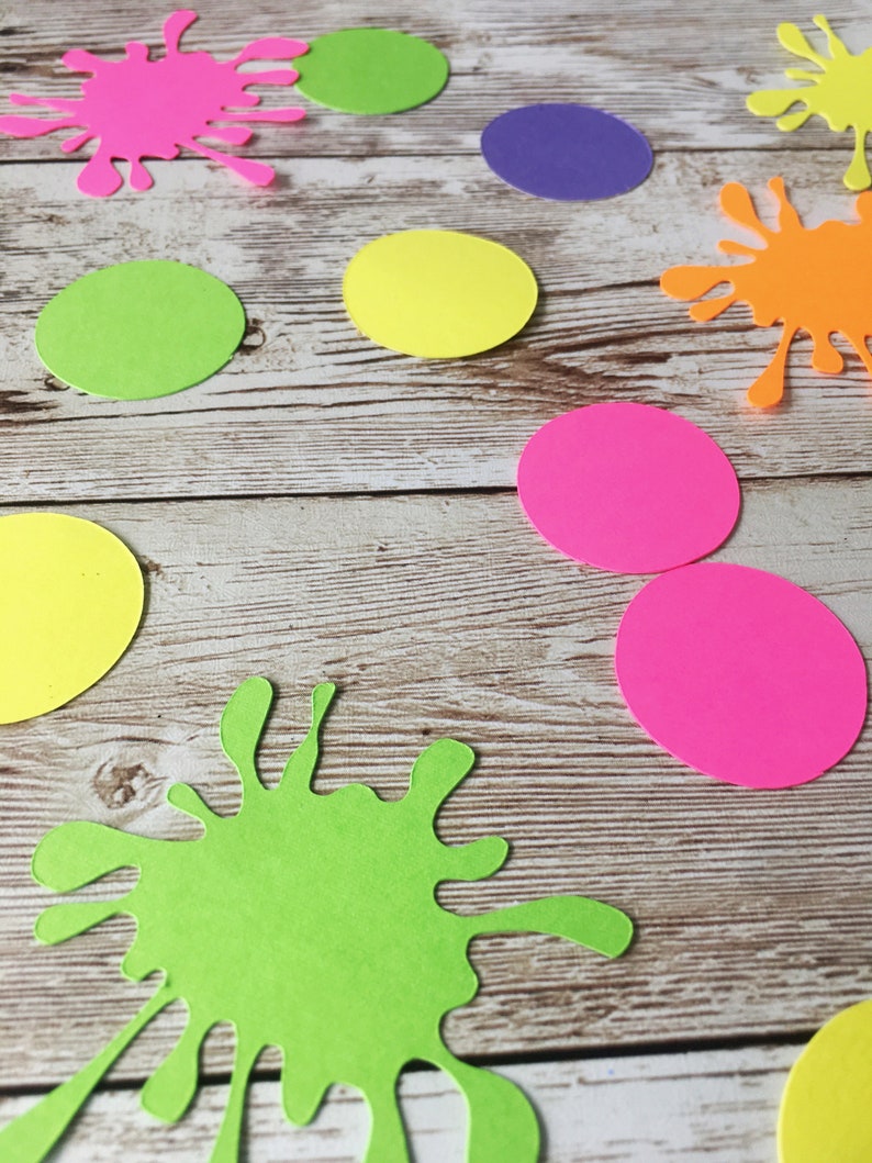Slime Party Decorations Neon Glow Party Confetti 80 S Theme Party Decorations Paint Party Confetti Paper Party Supplies Party Decor Kromasol Com