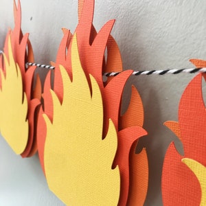 Fire Happy Birthday Banner, Fire Flames Banner, Perfect for Fireman Party, Camping Party, Hunting Party, Firefighter Graduation Party image 5