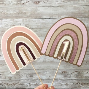 Boho Rainbow Cake Topper, Boho Rainbow 1st Birthday Party Decorations, Boho Rainbow Party Decor