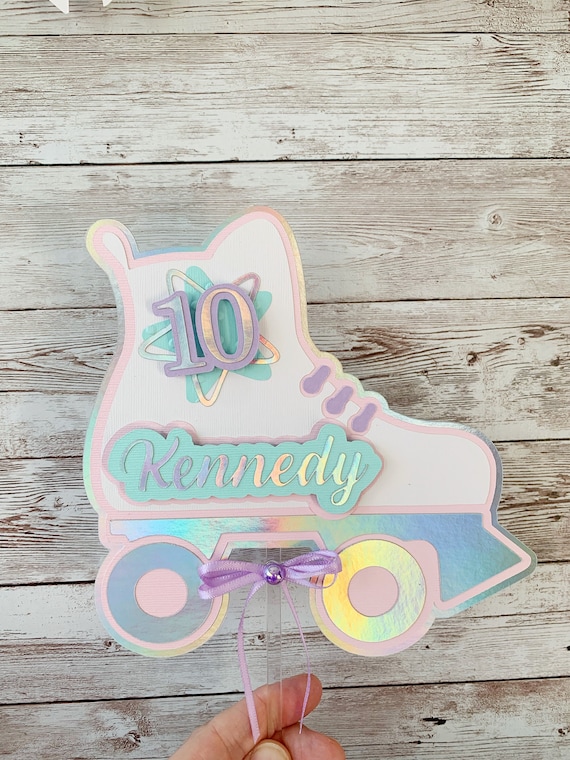 Roller Skate Cake Topper, Roller Skating Party Decorations, 80's Theme Party Decorations, 90's Party Decor