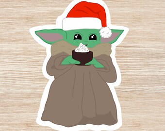 Christmas Baby Yoda Sticker