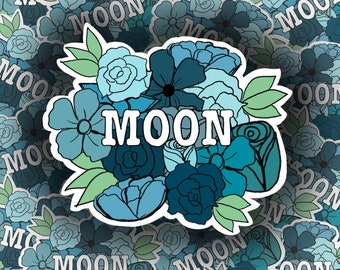 Nombre personalizable Floral Sticker / Tamaño medio