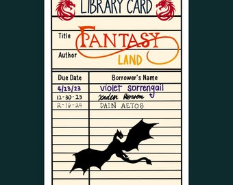 Library Card - Fantasy Book Lovers