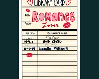 Library Book Tag - Romance Edition Sticker
