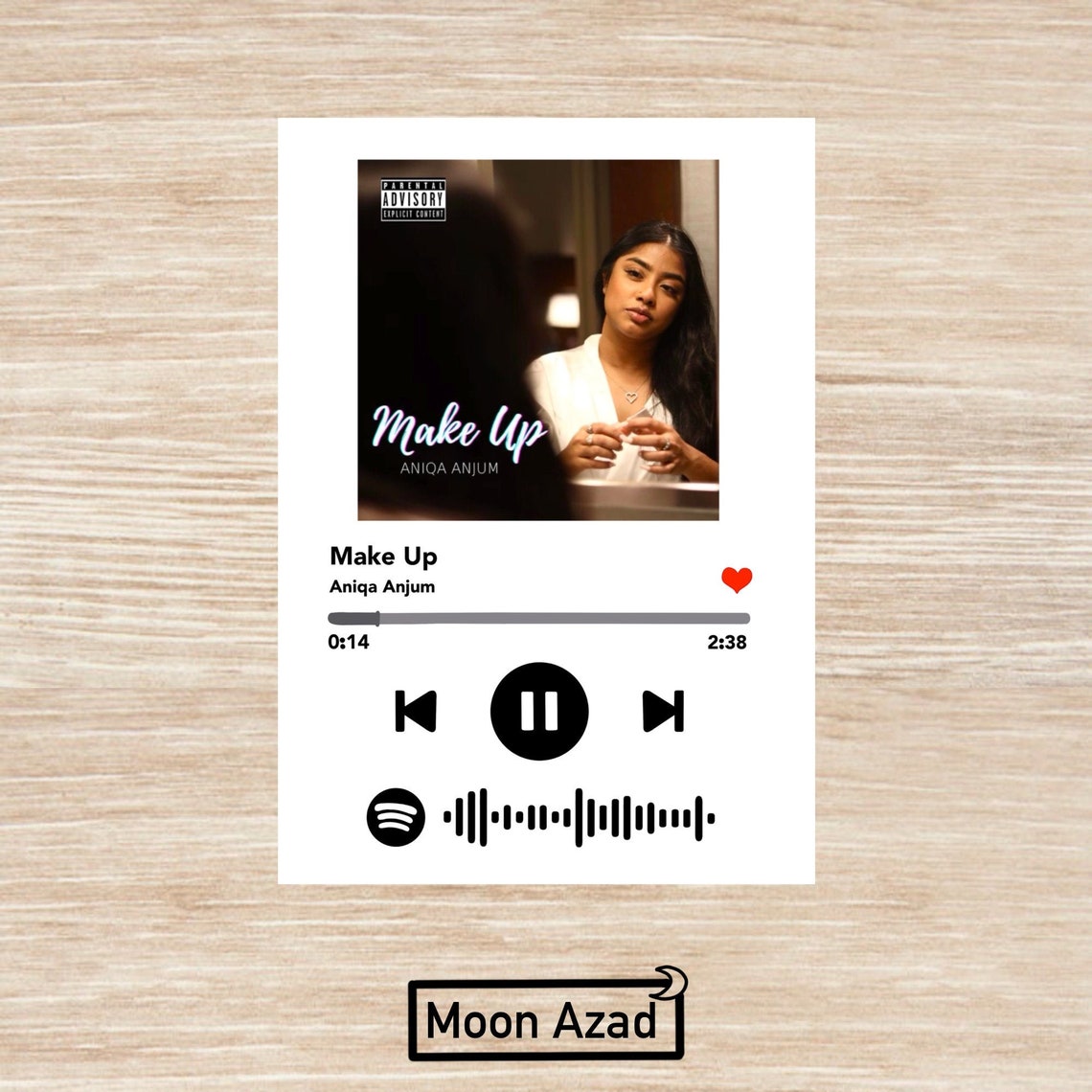 Custom Spotify Song Sticker With QR Code Etsy