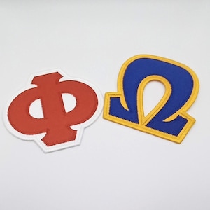 5 Inch Greek Lettering Patch with Embroidered Edge