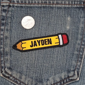 Custom Name Pencil Patch - Iron On