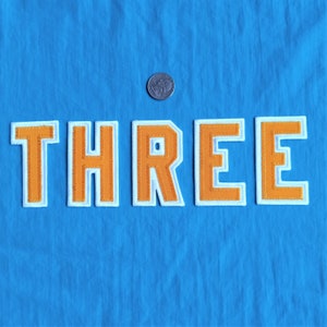 Sports Lettering 3 Inch 2 Color Twill with Embroidered edge