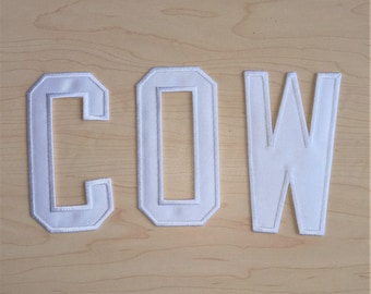 1 Color Sports Letters - Twill with Embroidered Edge - Multi Size 2&quot; through 12&quot;