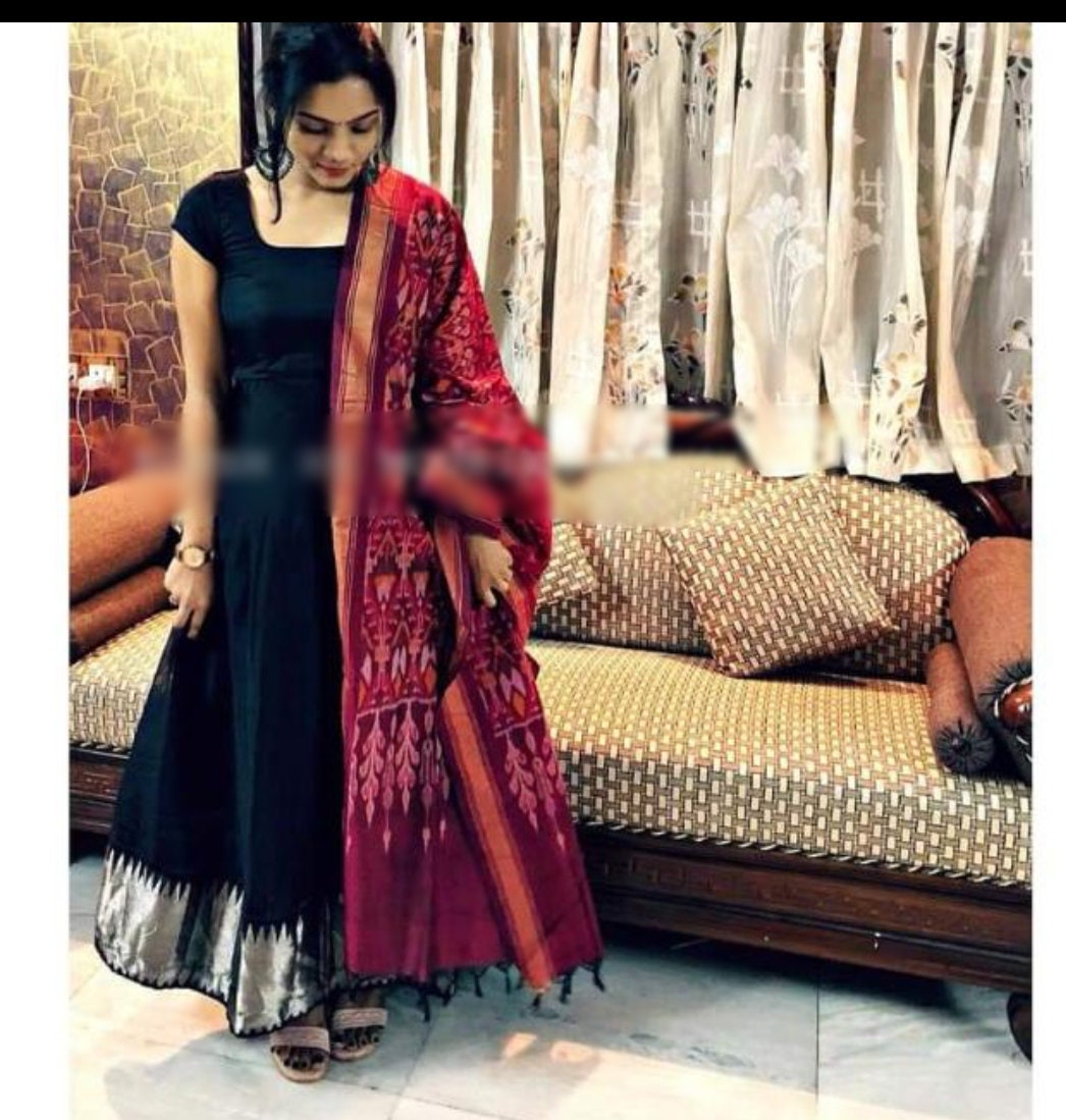 Mangalagiri Pattu Dress Along With 