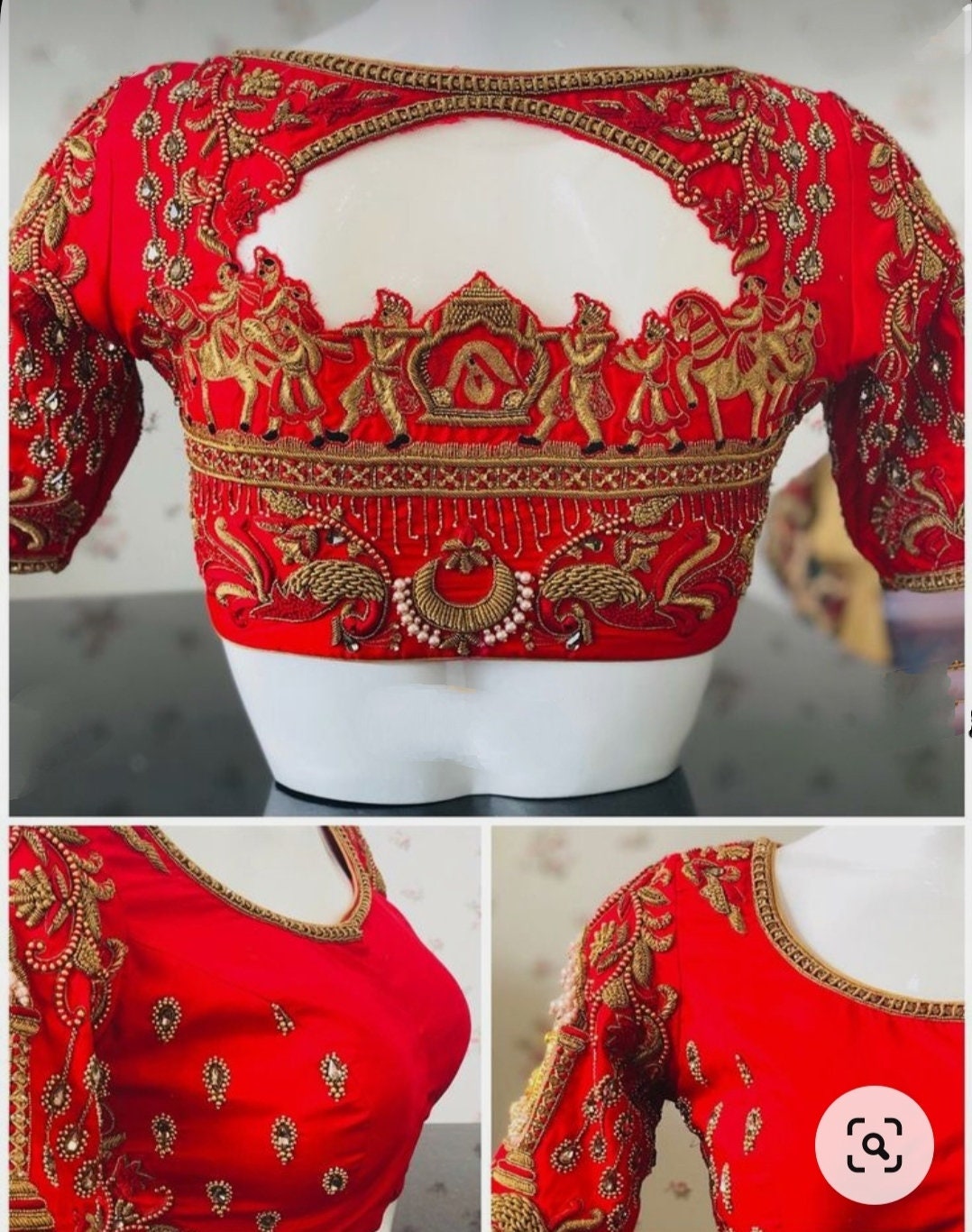 Maggam Work Designer Blouse | Etsy 