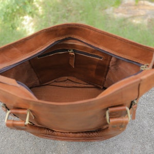 Personalized Handbag for women, leather tote bag, leather shoulder bags for her, genuine leather shoulder bags, vintage boho, brown tote bag image 7
