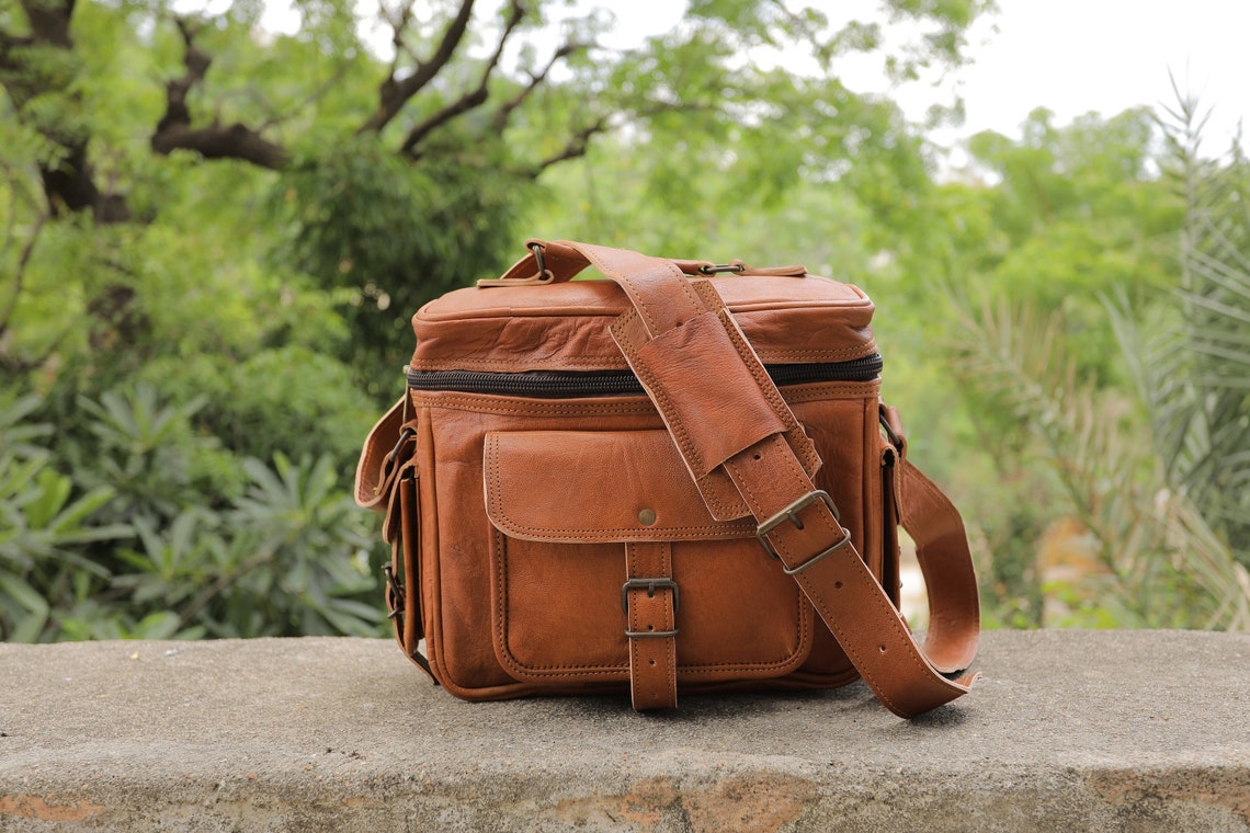 Leather Personalized Camera Bag DSLR Lens Case Leather Etsy