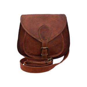 Braune Leder Umhängetasche, Vintage Umhängetasche für Frauen, handgemachte Leder Umhängetasche, 9" Schultertasche, Leder Umhängetasche in braun