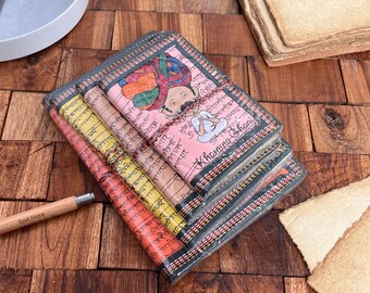 Pack of 4 Hard cover handmade paper notebook, writing journal, notebook,sketchbook, Note : Paper and diary cover color may vary from photos.