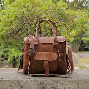 Leather crossbody bags Purse Women Shoulder Bag Satchel Ladies Tote Travel Purse full grain Leather image 2