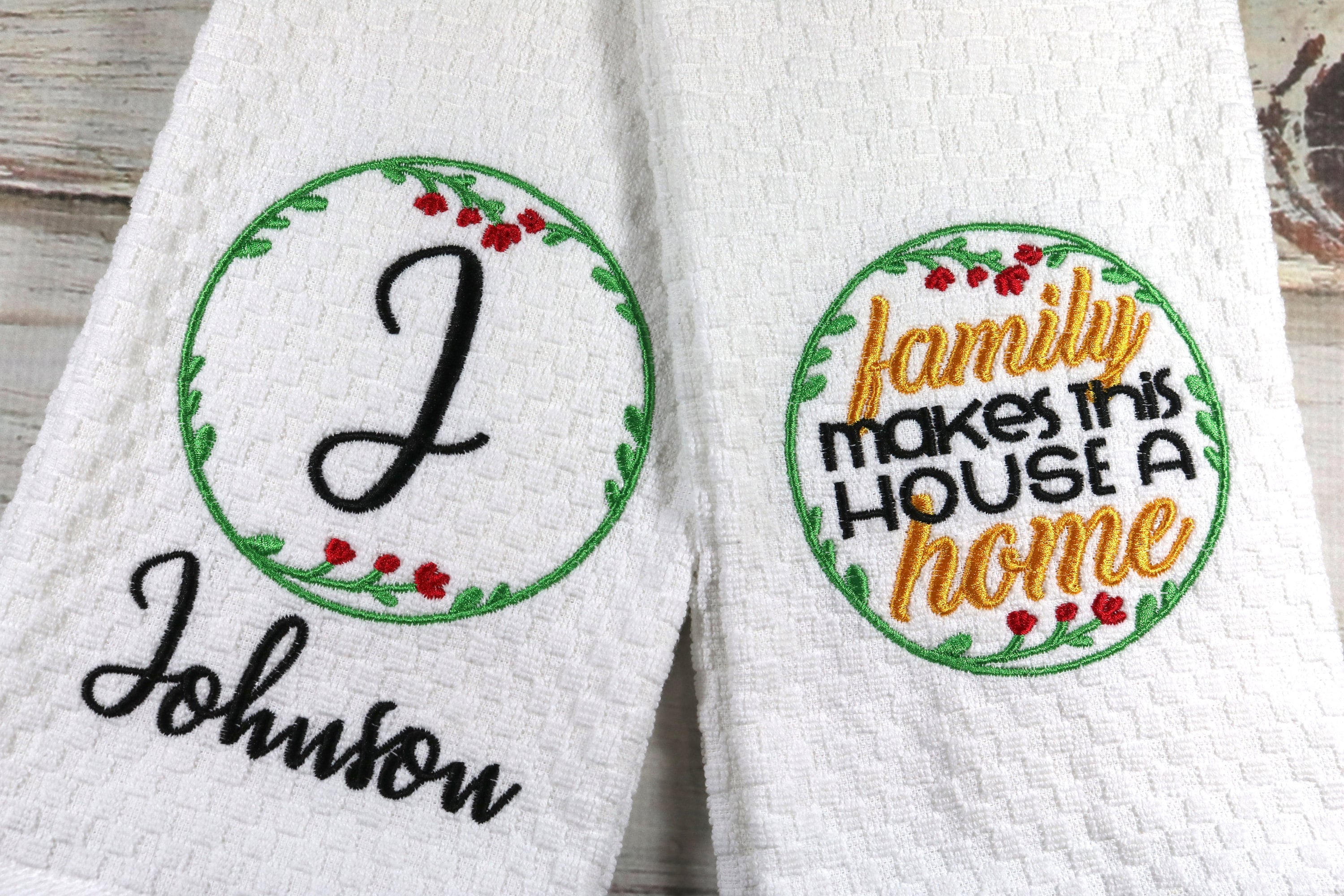 Personalized kitchen towel set family kitchen towel family Etsy