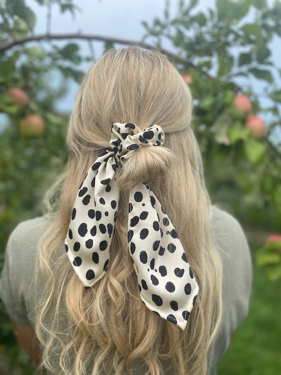 Eve Undtagelse hensigt Cream and Black Dot Hair Scarf Hair Scarf Hair Accessories - Etsy