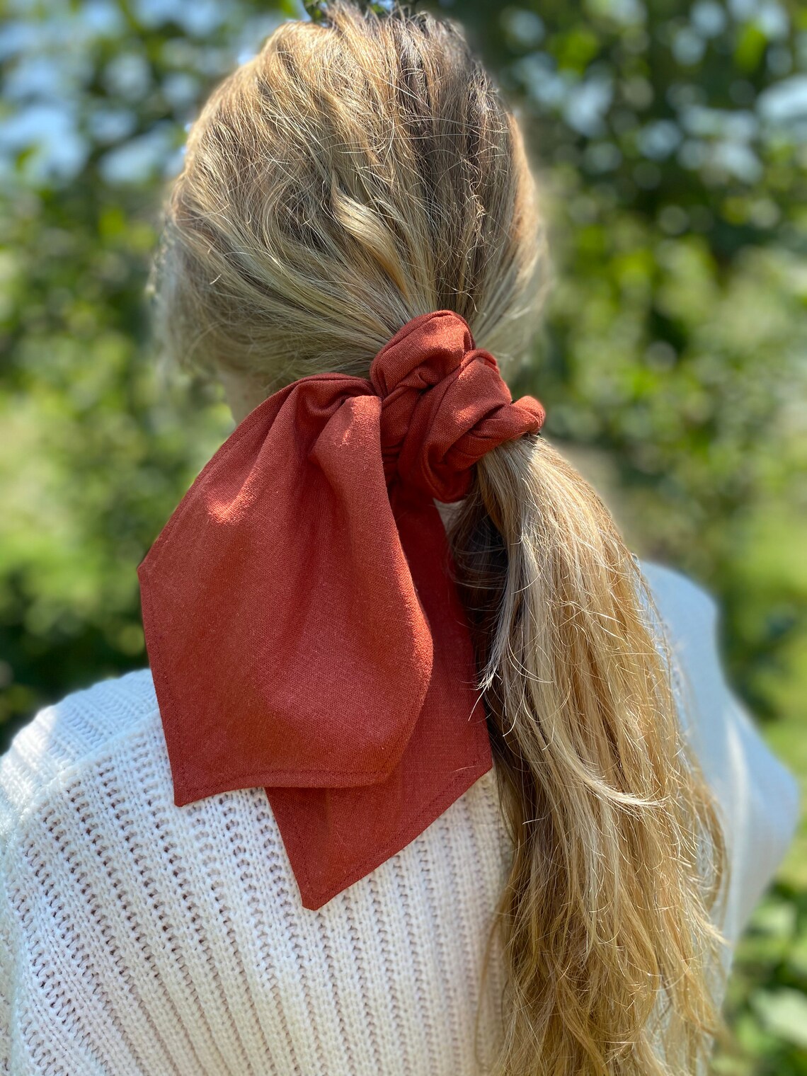 Burnt Orange Cotton Hair Scarf Hair Scarf Hair Wrap Hair | Etsy