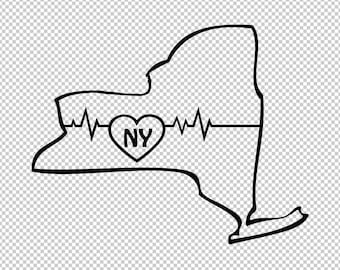 New York State Map SVG Clip Art Transparent New York SVG New York Map Outline NY State Outline Clipart Silhouette New York svg map border