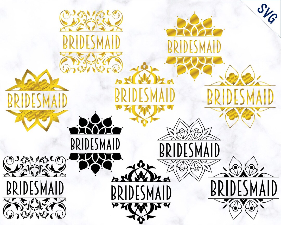 Bridesmaid SVG Bundle, BRIDESMAID Svg Design, Bridal Party Svg Bundle