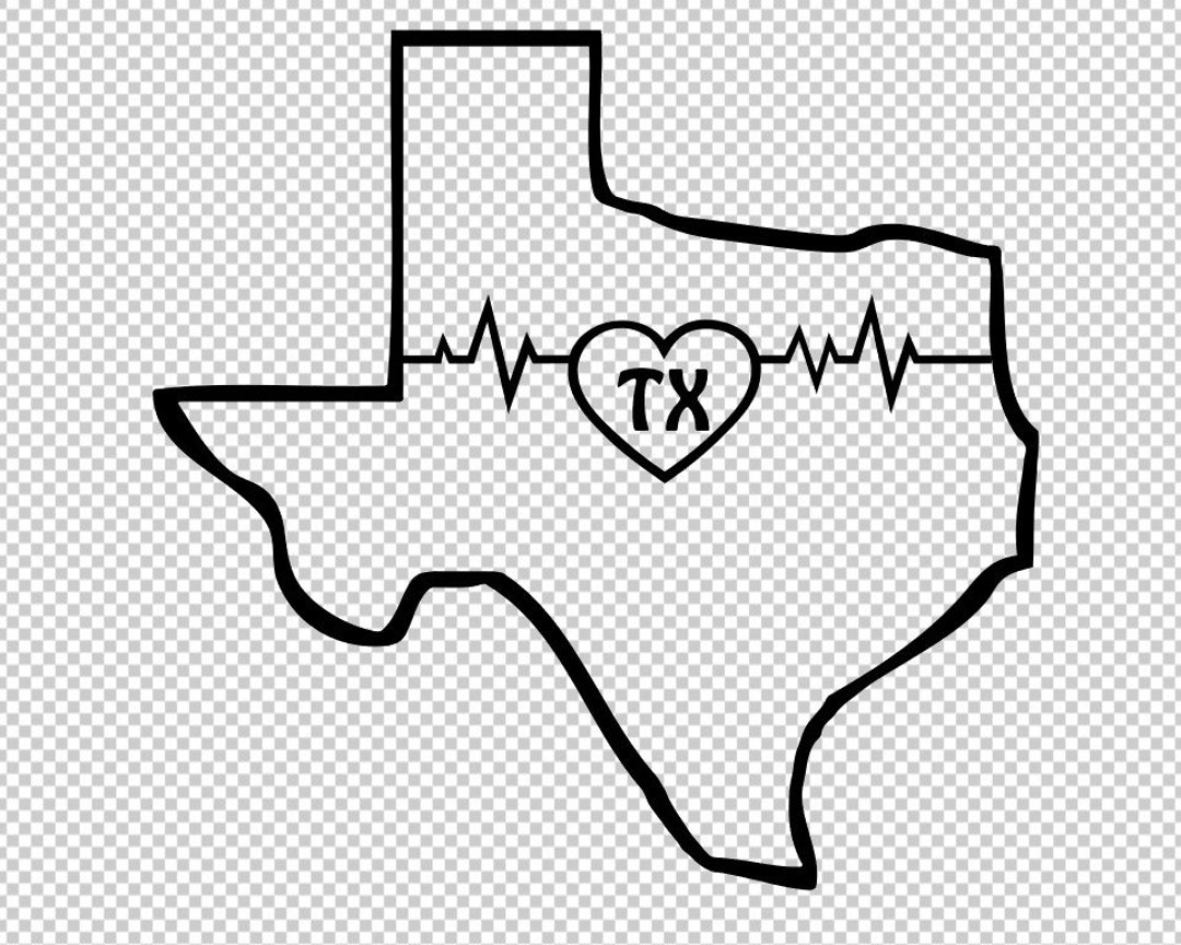 Texas State Map SVG Clip Art Transparent Texas SVG Texas Map Outline TX
