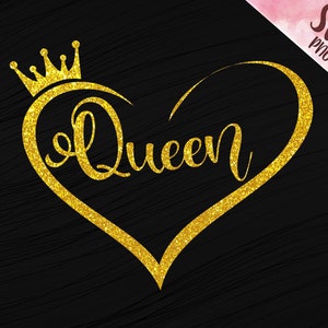 Queen SVG PNG, Black Queen Design per camicia, file taglio Cricut, Sublimation pronto per camicia, Sua Regina, Il suo re, Regina di compleanno svg